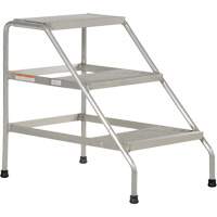 Aluminum Step Stand, 3 Step(s), 22-13/16" W x 34-9/16" L x 30" H, 500 lbs. Capacity Smart Ofis