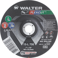 Flexcut Depressed Centre Grinding Wheels, 7", 60 Grit, Aluminum Oxide, 7/8", 8600 RPM, Type 29 Smart Ofis