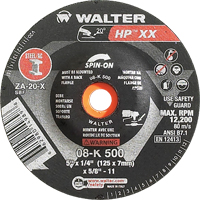 Double-X Depressed Centre Grinding Wheel, 5" x 1/4", 5/8"-11 Arbor, Type 27S Smart Ofis