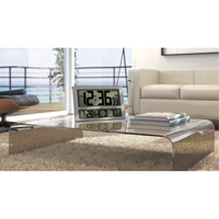 Jumbo Clock, Digital, Battery Operated, 16.5" W x 1.7" D x 11" H, Silver XD075 | Smart Ofis