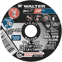 Zip™ Cut-Off Wheel, 2" x 1/16", 5/16" Arbor, Type 1, Aluminum Oxide, 5100 RPM YC582 | Smart Ofis